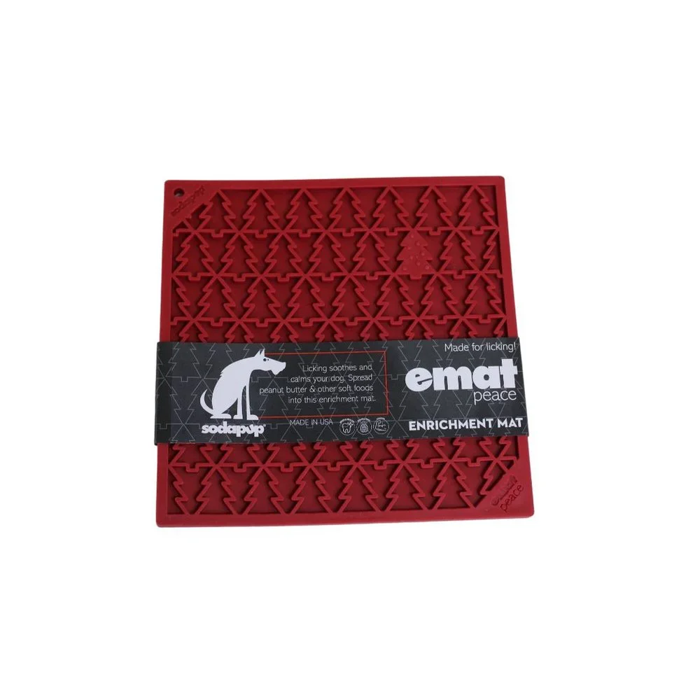emat Enrichment Mat Dog Sodapup Peace 90592 Red